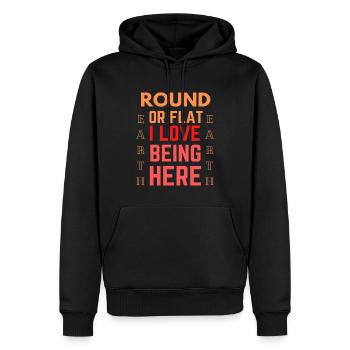 Funny Quote Flat Earth - Männer Premium Bio Hoodie - Schwarz - Vorne - Nico (187cm)