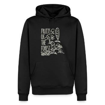 Cueillette Fruits de passe-temps de la forêt - Sweat à capuche Premium bio Homme - noir - Devant - Nico (187cm)