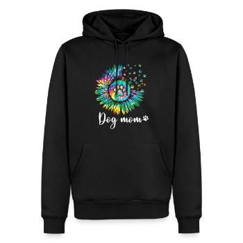 Hippie Cadeau Chien Maman Femmes - Sweat à capuche Premium bio Homme - noir - Devant - Nico (187cm)