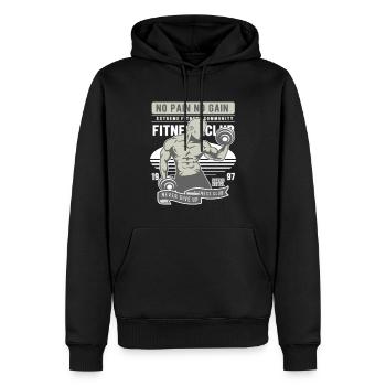 Pas de douleur Pas de gain Gymnase - Sweat à capuche Premium bio Homme - noir - Devant - Nico (187cm)