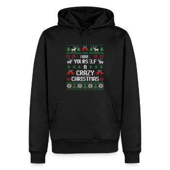 Faites-vous un Noël fou festif introverti - Sweat à capuche Premium bio Homme - noir - Devant - Nico (187cm)