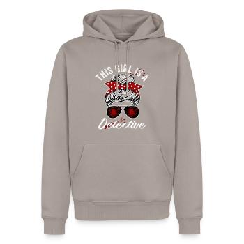 Cette fille est un détective - Sweat à capuche Premium bio Homme - taupe - Devant - Nico (187cm)