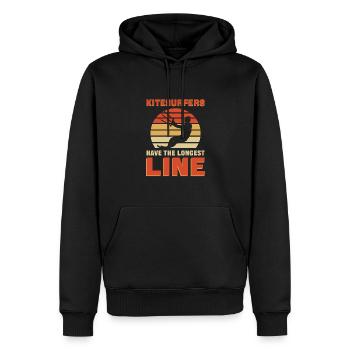 Kitesurfer Haben Die Längste Leine. Kiteboarding - Männer Premium Bio Hoodie - Schwarz - Vorne - Nico (187cm)