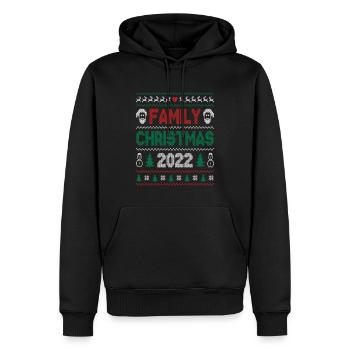 Famille Noël 2022 Escouade de Noël Père Noël Elfe - Sweat à capuche Premium bio Homme - noir - Devant - Nico (187cm)