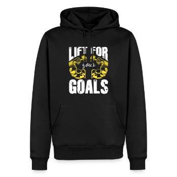 Lift For Your Goals Bodybuilding Gym - Sweat à capuche Premium bio Homme - noir - Devant - Nico (187cm)
