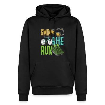 Children Triathlet Swim Bike Run Triathlon - Männer Premium Bio Hoodie - Schwarz - Vorne - Nico (187cm)