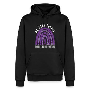 We Wear Purple For Aicardi Syndrome Awareness - Männer Premium Bio Hoodie - Schwarz - Vorne - Nico (187cm)