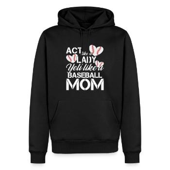 Agir comme une dame Crier comme une maman de baseball - Sweat à capuche Premium bio Homme - noir - Devant - Nico (187cm)