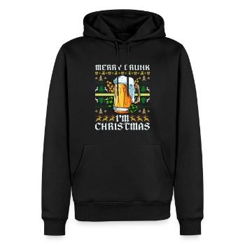 Joyeux ivre je suis Noël drôle Santa Joke Noël Noël - Sweat à capuche Premium bio Homme - noir - Devant - Nico (187cm)