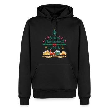Noël Ho Ho Ho - Sweat à capuche Premium bio Homme - noir - Devant - Nico (187cm)