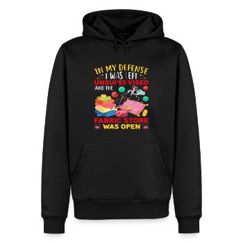 Funny Quilting Gift - Männer Premium Bio Hoodie - Schwarz - Vorne - Nico (187cm)