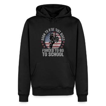 Born To Ride Dirt Bikes forcé d’aller à l’école - Sweat à capuche Premium bio Homme - noir - Devant - Nico (187cm)
