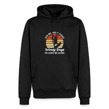 Windige Tage. Vintage Kitesurfen Und Kiteboarding - Männer Premium Bio Hoodie - Schwarz - Vorne - Nico (187cm)