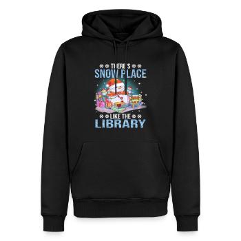 There's Snow Place Like The Library Christmas - Männer Premium Bio Hoodie - Schwarz - Vorne - Nico (187cm)