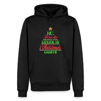 Ma couleur préférée est les lumières de Noël - Sweat à capuche Premium bio Homme - noir - Devant - Nico (187cm)