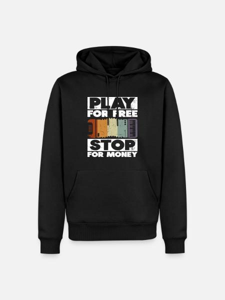 Play For Free Stop For Money Accordion - Men’s Premium Organic Hoodie - black