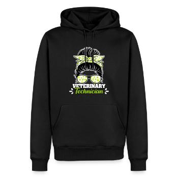 Veterinary Technician Messy Bun - Männer Premium Bio Hoodie - Schwarz - Vorne - Nico (187cm)