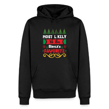 Les plus susceptibles que Noël soit le favori du Père Noël - Sweat à capuche Premium bio Homme - noir - Devant - Nico (187cm)