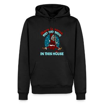 Il y a des Ho Ho Ho Hos dans cette maison Danse du Père Noël - Sweat à capuche Premium bio Homme - noir - Devant - Nico (187cm)