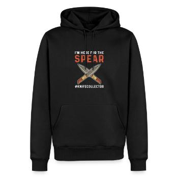 Ich Bin Wegen Des Speers Hier. Klingenschmied. - Männer Premium Bio Hoodie - Schwarz - Vorne - Nico (187cm)