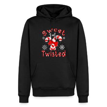 Candy Cane Sweet mais Tordu Joyeux Noël - Sweat à capuche Premium bio Homme - noir - Devant - Nico (187cm)