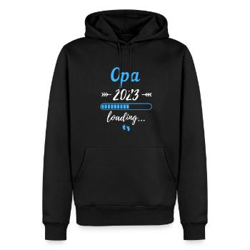 Grandpa 2023 Grpßvater Expectant Grandpa Pregnancy - Men’s Premium Organic Hoodie - black - Front - Nico (187cm)