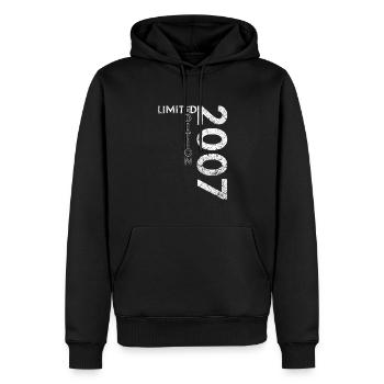 Edition Limitée 2007 Anniversaire Millésime 2007 - Sweat à capuche Premium bio Homme - noir - Devant - Nico (187cm)