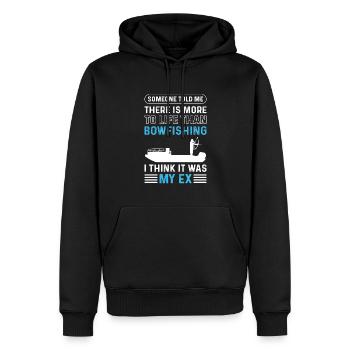 Fish fish fish -Bow hunter Fish - Men’s Premium Organic Hoodie - black - Front - Nico (187cm)