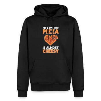 Meine Liebe Zu Pizza Ist Fast Kitschig. - Männer Premium Bio Hoodie - Schwarz - Vorne - Nico (187cm)