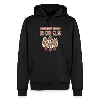 J’ai des morilles douteuses. Recherche de nourriture - Sweat à capuche Premium bio Homme - noir - Devant - Nico (187cm)
