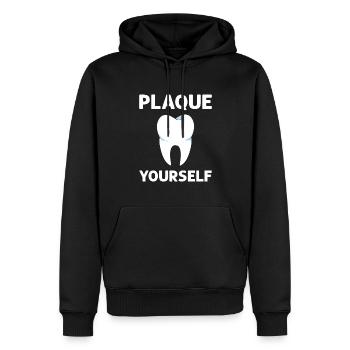 Place yourself. Orthodontics Dentures - Men’s Premium Organic Hoodie - black - Front - Nico (187cm)