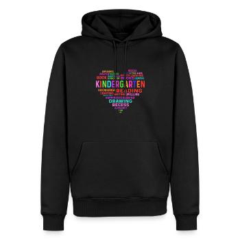 Enseignante en garderie. Enseignants du préscolaire - Sweat à capuche Premium bio Homme - noir - Devant - Nico (187cm)