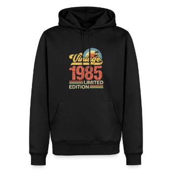 Edition Limitée Vintage Anniversaire Millésime 1985 - Sweat à capuche Premium bio Homme - noir - Devant - Nico (187cm)