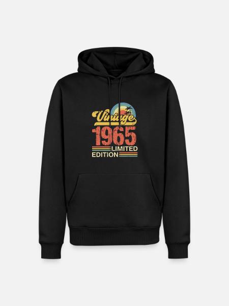 Limited Edition Vintage Geburtstag Jahrgang 1965 - Männer Premium Bio Hoodie - Schwarz