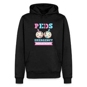 PEDS Notaufnahme. Neugeborene NICU - Männer Premium Bio Hoodie - Schwarz - Vorne - Nico (187cm)