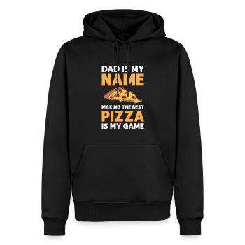 Dad is my name, making pizza is my - Men’s Premium Organic Hoodie - black - Front - Nico (187cm)