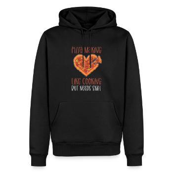 Pizza Machen. Wie Kochen, Braucht Aber - Männer Premium Bio Hoodie - Schwarz - Vorne - Nico (187cm)