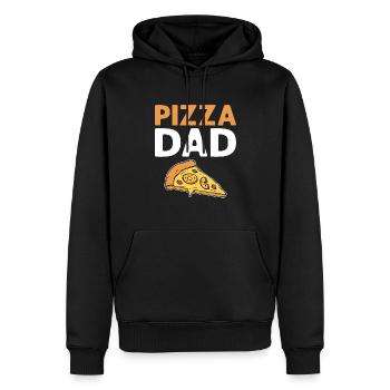 Pizza Papa. Expert en pizza. Fabricant de pizzas. Pizza - Sweat à capuche Premium bio Homme - noir - Devant - Nico (187cm)