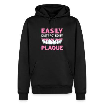 Facilement distrait par la plaque. Technicien dentaire - Sweat à capuche Premium bio Homme - noir - Devant - Nico (187cm)