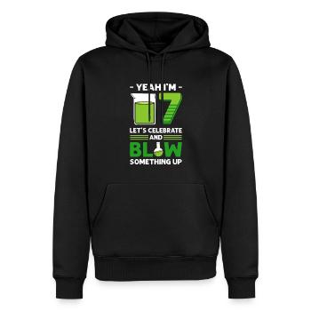 Ja, Ich Bin 7. Lass Uns Feiern. 7. Geburtstag. 7 - Männer Premium Bio Hoodie - Schwarz - Vorne - Nico (187cm)