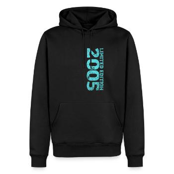 Édition Limitée 2005 Cadeau 18e anniversaire - Sweat à capuche Premium bio Homme - noir - Devant - Nico (187cm)