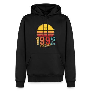 Edition Limitée Vintage Anniversaire Année 1992 - Sweat à capuche Premium bio Homme - noir - Devant - Nico (187cm)
