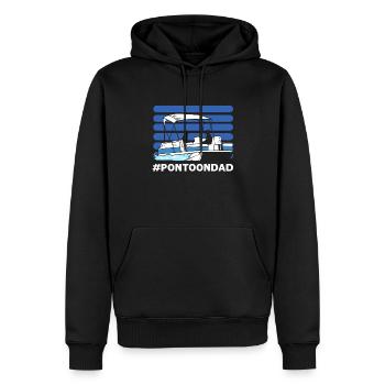 Ponton Papa. Für Pontonbootkapitän - Männer Premium Bio Hoodie - Schwarz - Vorne - Nico (187cm)