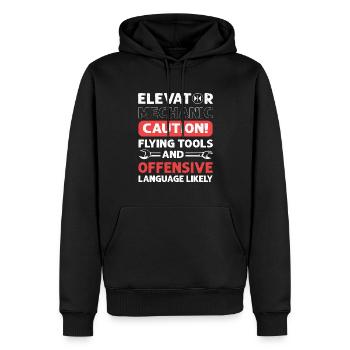 Elevator fitter Elevator mechanic Elevators - Men’s Premium Organic Hoodie - black - Front - Nico (187cm)
