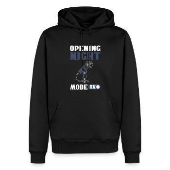 Mode nuit d’ouverture activé. Théâtre - Sweat à capuche Premium bio Homme - noir - Devant - Nico (187cm)