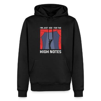 Je ne suis ici que pour les notes élevées. Théâtre - Sweat à capuche Premium bio Homme - noir - Devant - Nico (187cm)