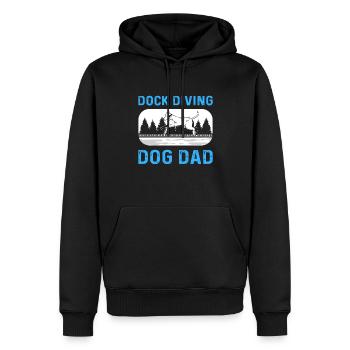 Dock Diving Dog Dad. Canin Sporthund Docktauchen - Männer Premium Bio Hoodie - Schwarz - Vorne - Nico (187cm)