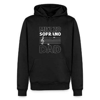 Mezzo-soprano Papa. Langue Musique -Théâtre - Sweat à capuche Premium bio Homme - noir - Devant - Nico (187cm)
