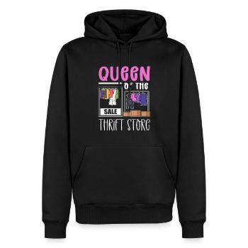 Queen of the thrift store. Thrifter - Men’s Premium Organic Hoodie - black - Front - Nico (187cm)