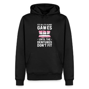 Es Macht Alles Spaß - Männer Premium Bio Hoodie - Schwarz - Vorne - Nico (187cm)